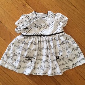 Little Me- Bunny pattern dress with bodysuit, 6 MO